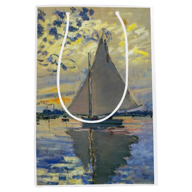 Sac Cadeau Moyen Claude Monet - Voilier au Petit-Gennevilliers (Devant)