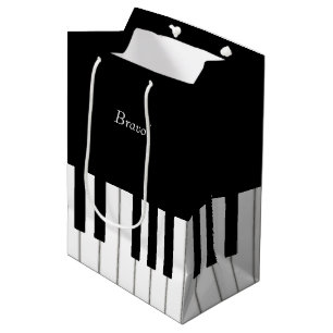 Sac Cadeau Moyen Clavier Piano élégant Nom et message personnalis