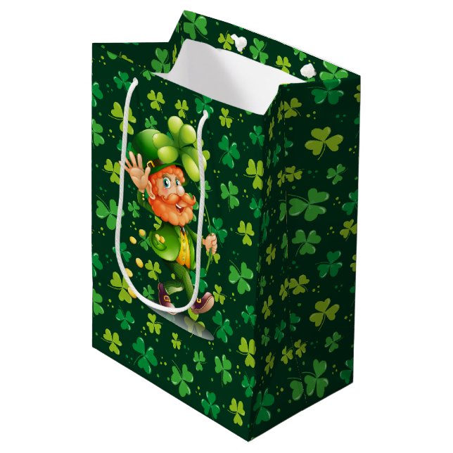 Sac Cadeau Moyen Clover vert (Devant Angle)