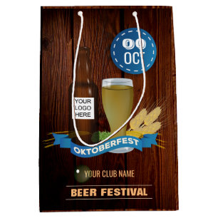 Sac Cadeau Moyen Club/Pub/Entreprise Oktoberfest ajouter un logo