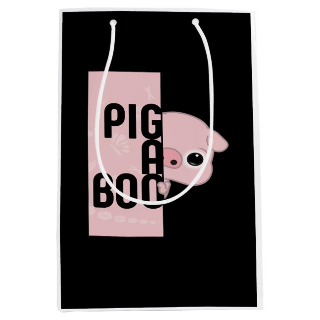 Sac Cadeau Moyen Cochon A Boo (Devant)