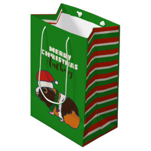 Sac Cadeau Moyen Cochon de Guinée de Noël personnalisé