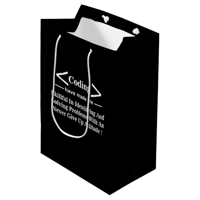 Sac Cadeau Moyen Codeur Programmeur Développeur Codeur Coding (Devant Angle)