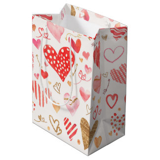 Sac Cadeau Moyen coeur d'aquarelle