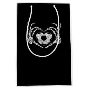 Sac Cadeau Moyen Coeur de football Squelette main Halloween Costume