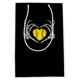 Sac Cadeau Moyen Coeur de softball Skeleton main Halloween Costume