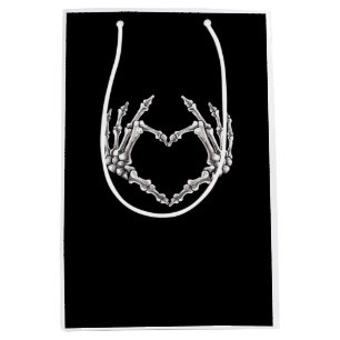 Sac Cadeau Moyen Coeur Et Mains De Squelette Coeur Et Mains Gothiqu