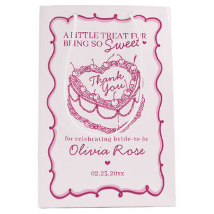 Sac Cadeau Moyen Coeur rose rétro Coquette gâteau cerise Anniversai