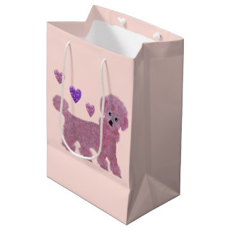 Sac Cadeau Moyen Coeurs de caniche