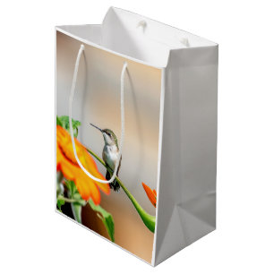 Sac Cadeau Moyen Colibri sur un plante à fleurs