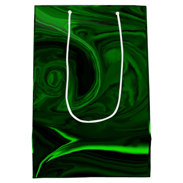 Sac Cadeau Moyen collection de pierres de malachite vert texture (Dos)