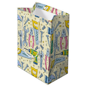 Sac Cadeau Moyen Collection d'outils DIY avec étoiles gribouillées