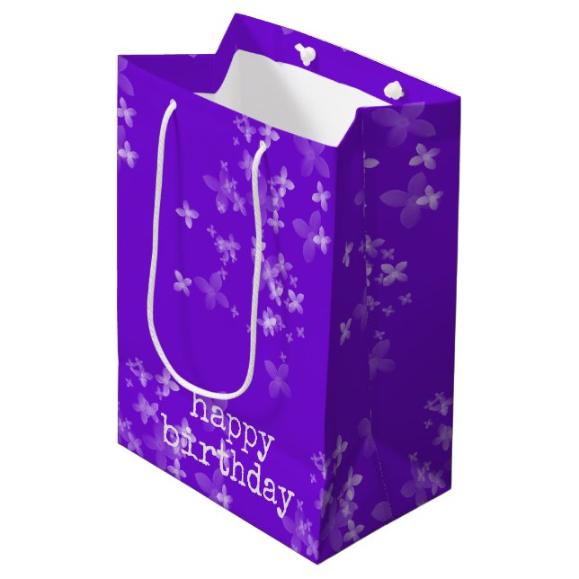 Sac Cadeau Moyen collection florale transparente (Devant Angle)