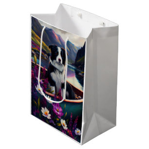 Sac Cadeau Moyen Collie frontalier sur une pagaie : une aventure Pi