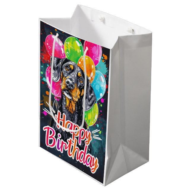 Sac Cadeau Moyen Collier bleu avec ballons (Devant Angle)