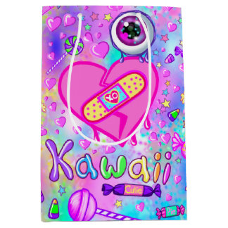 Sac Cadeau Moyen Coloré et Mignon J'adore Kawaii