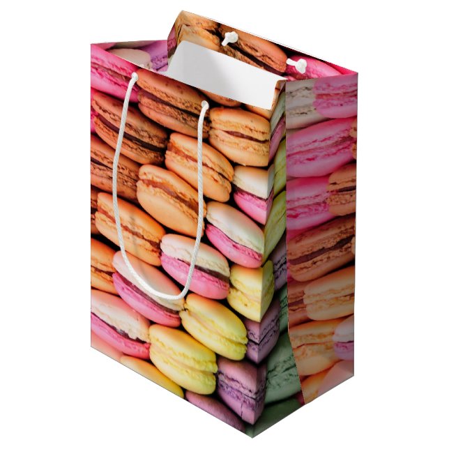 Sac Cadeau Moyen Colorful Macaroons (Devant Angle)