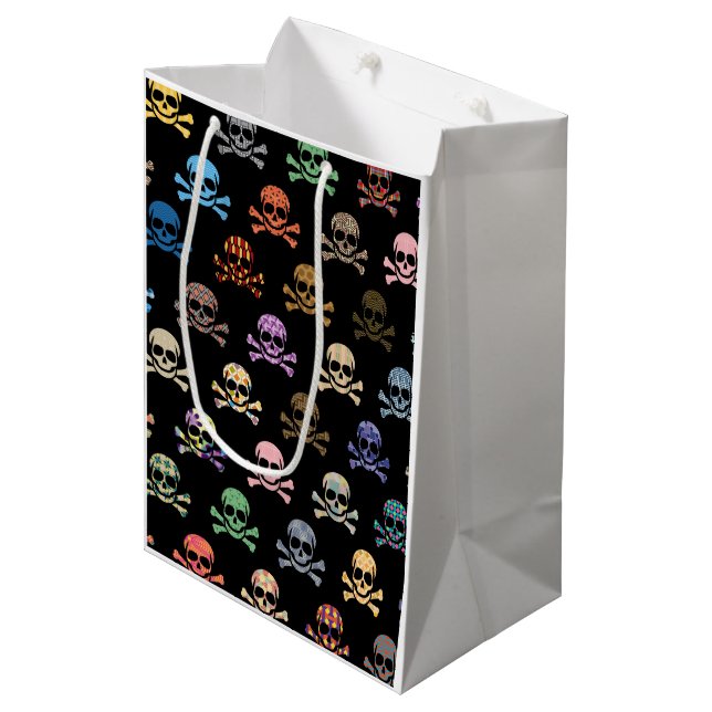 Sac Cadeau Moyen Colorful Skull (Devant Angle)