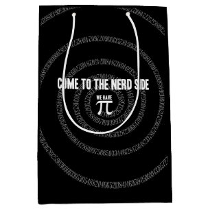 Sac Cadeau Moyen Come To The Nerd Side for Pi on Black