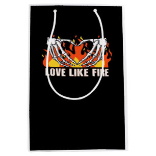 Sac Cadeau Moyen Comme Classique - Skeleton Hands Heart