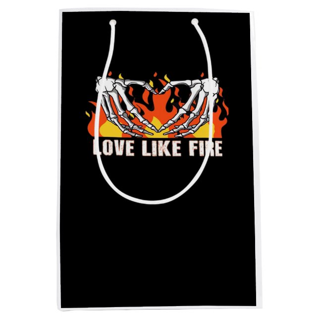 Sac Cadeau Moyen Comme Classique - Skeleton Hands Heart (Devant)