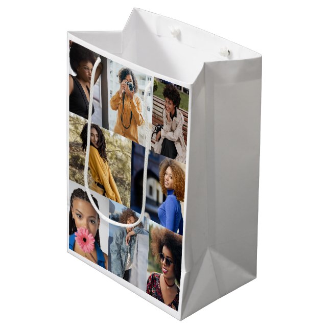 Sac Cadeau Moyen Concevez votre propre collection de photos 8 (Devant Angle)