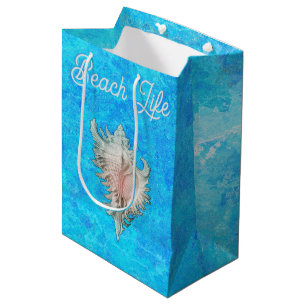 Sac Cadeau Moyen Conch Shell "Beach Life"