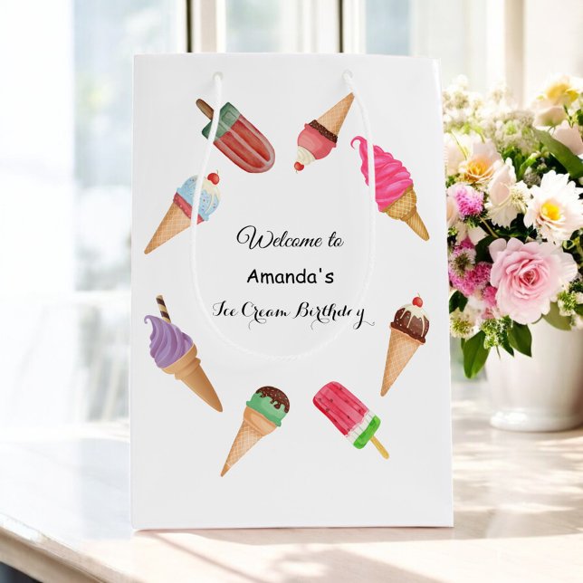 Sac Cadeau Moyen Cônes de glace Popsicles Fête (Créateur téléchargé)