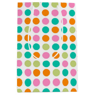 Sac Cadeau Moyen Confetti coloré Art rétro pois des années 60