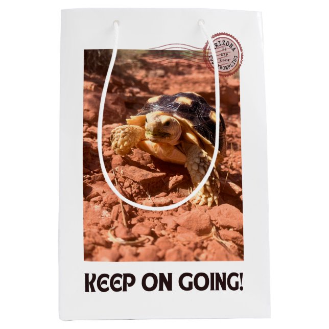 Sac Cadeau Moyen Continuez à aller Inspirational Coddiwompling Turt (Devant)