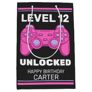 Sac Cadeau Moyen Contrôleur de jeu rose Anniversaire Personnalisé