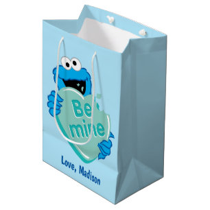 Sac Cadeau Moyen Cookie Monster "Be Mine" Candy Saint-Valentin