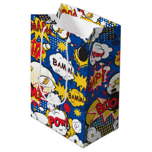 Sac Cadeau Moyen cool super héros mot art carrelé motif