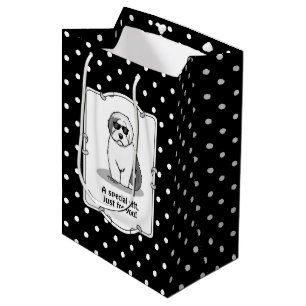Sac Cadeau Moyen Cool Vieux Chien à mouton anglais (Grey 1) Mignonn
