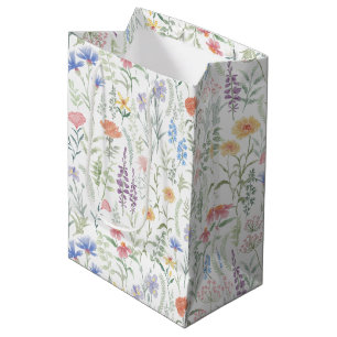 Sac Cadeau Moyen Coquette Feminine Fleur sauvage Meadow