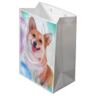 Corgi de sourire avec des ballons