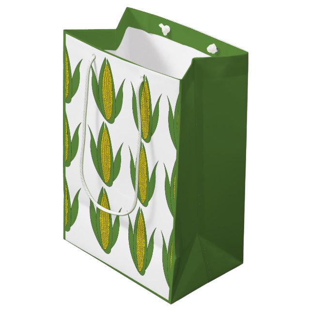 Sac Cadeau Moyen Corn Plante Motif Corn (Devant Angle)