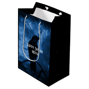Sac Cadeau Moyen Corneille noire avec Runes style gothique foncé An