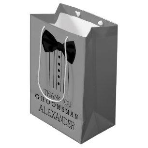 Sac Cadeau Moyen Couleur de gris de personnaliser de smoking de