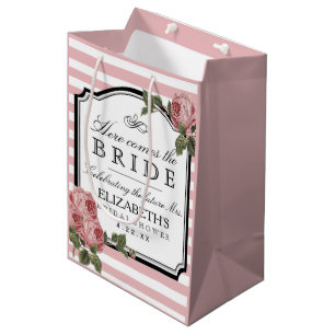 Sac Cadeau Moyen Couleur florale de personnaliser de Fête de la