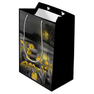 Sac Cadeau Moyen Couleur "Mariage" Jaune et gris 2021 Coucher de so