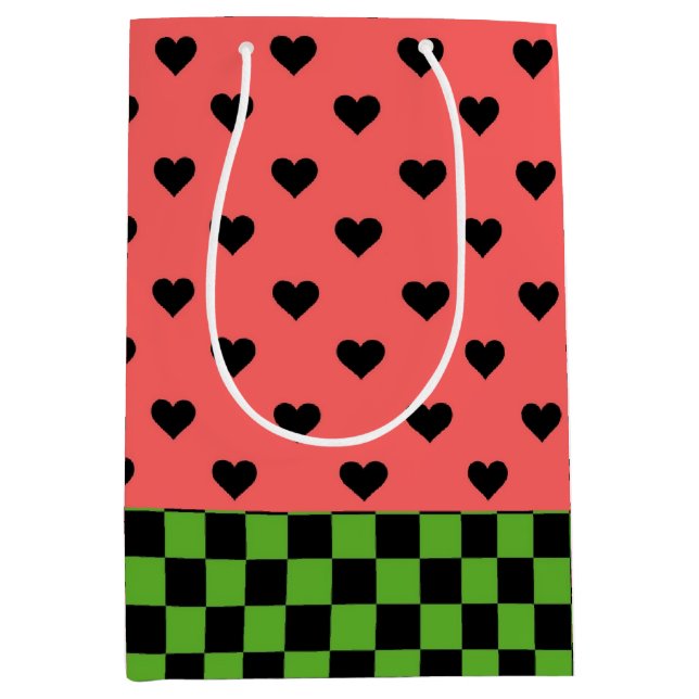 Sac Cadeau Moyen Couleurs de pastèque à motif (Devant)