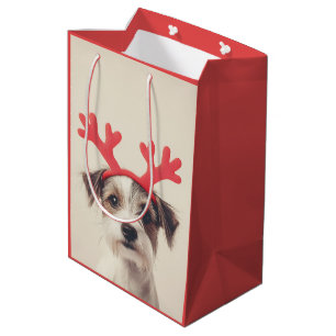 Sac Cadeau Moyen Coupe de fête avec Antlers de rennes