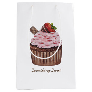 Sac Cadeau Moyen Coupe De Fraise Cute À L'Aquarelle