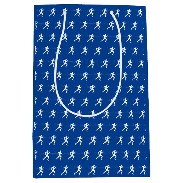 Sac Cadeau Moyen Coureurs de marathon en bleu (Devant)