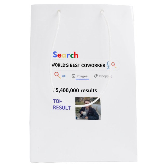 Sac Cadeau Moyen Coworker PHOTO Cadeaux Boss Infirmière Enseignant  (Devant)
