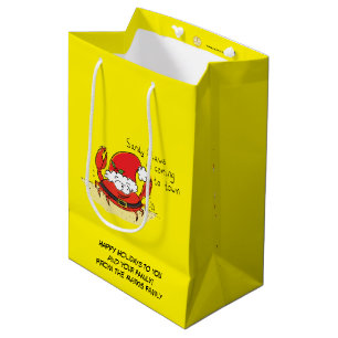 Sac Cadeau Moyen Crabe Christmas Beach Tropical Funny
