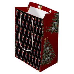 Sac Cadeau Moyen Crâne de Noël gothique déplaisant