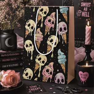 Sac Cadeau Moyen Crâne d'été Goth Skuls Crème de glace Éffrayant