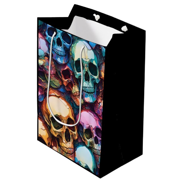 Sac Cadeau Moyen Crânes funky (Devant Angle)